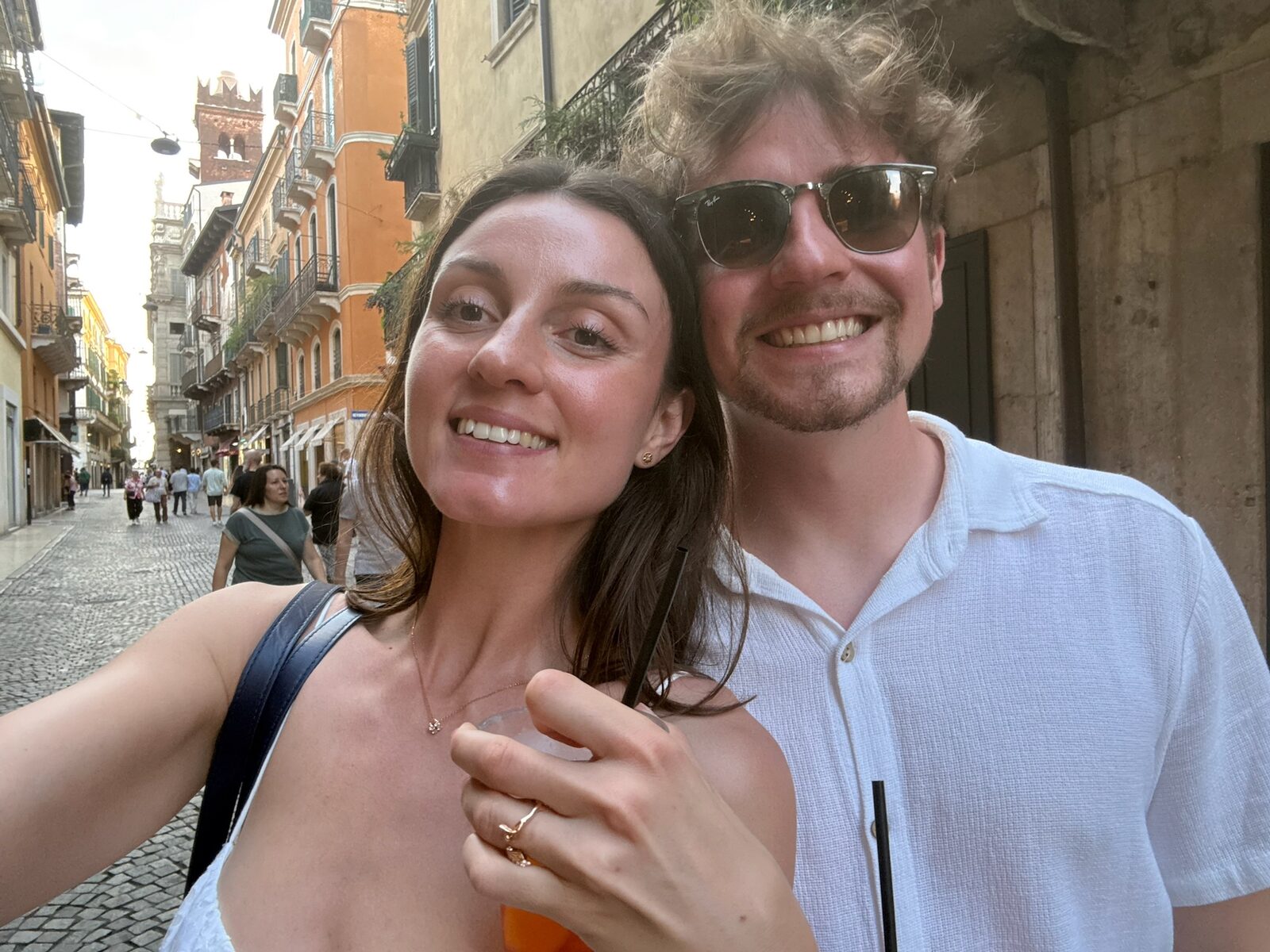 Verona, just the two of us — I love how excited you get about simply being together and wandering streets.