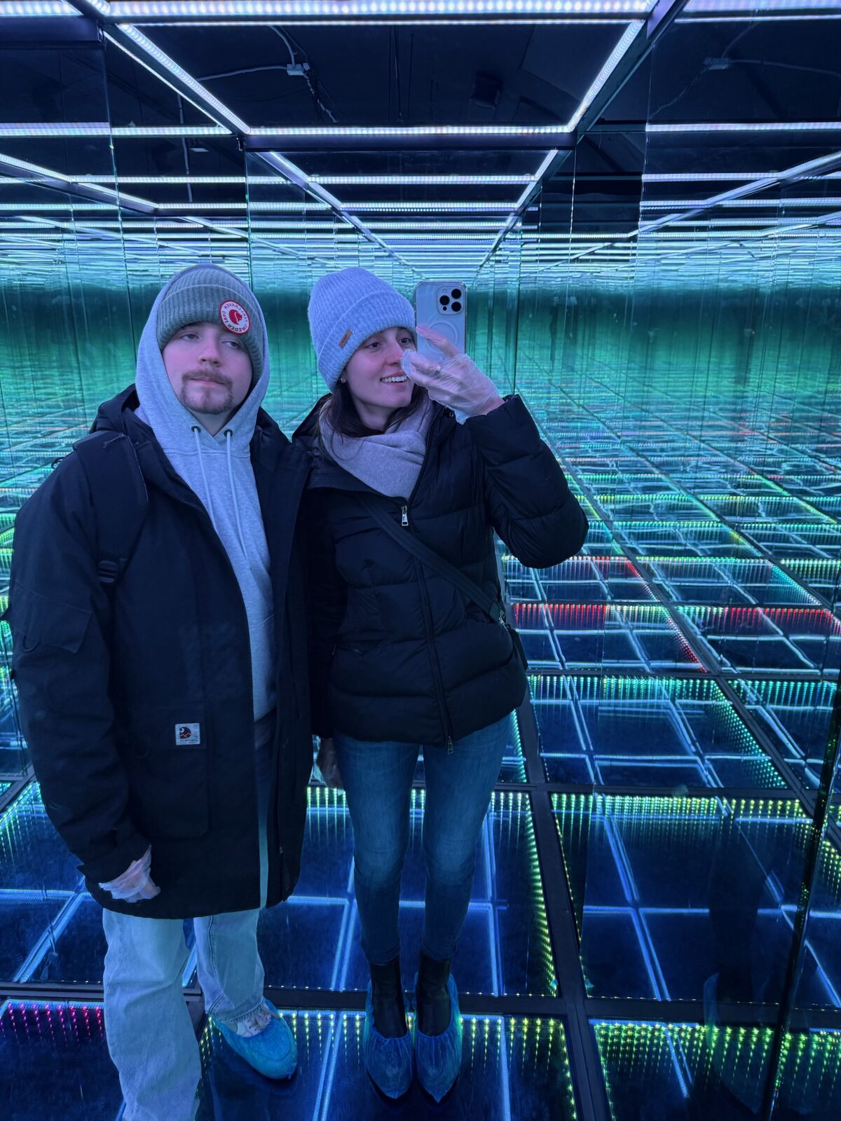 Kraków — our first trip together. Cold streets, warm company.